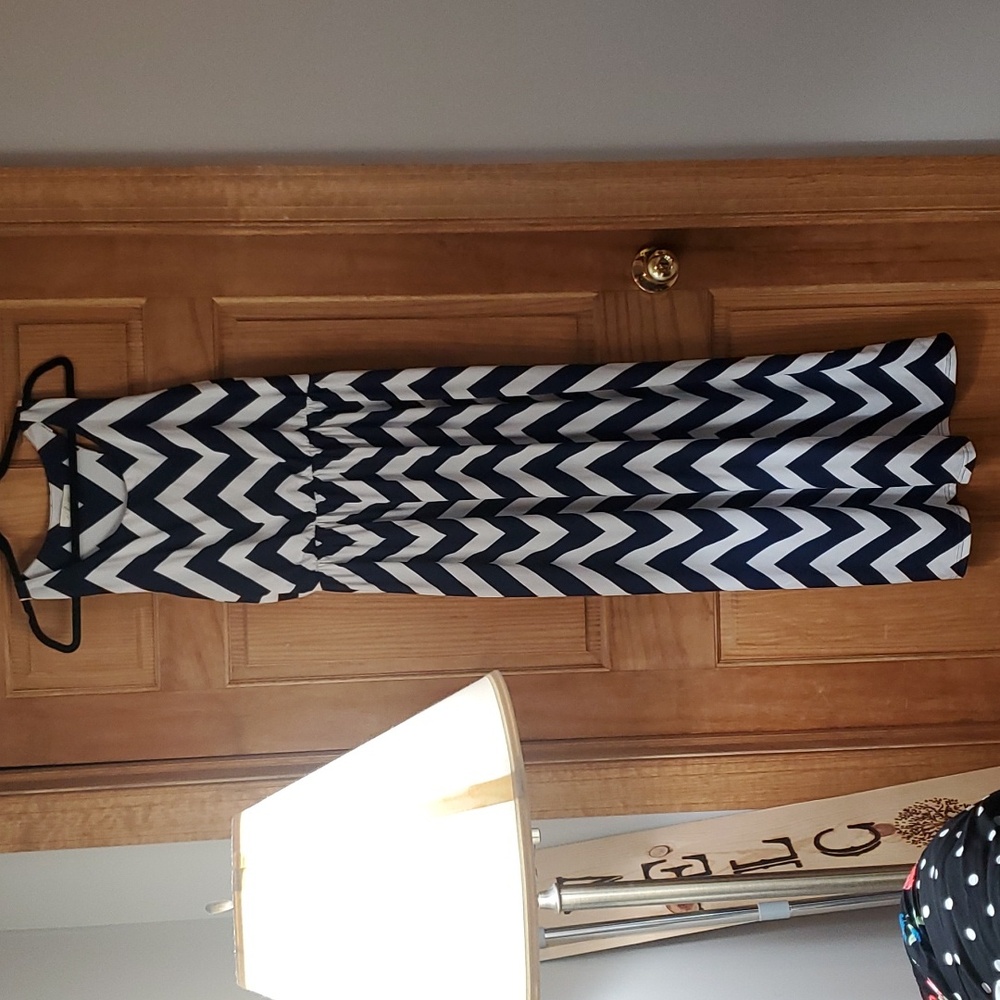 Caí Die Nu Chevron Maxi Dress - XXL, Navy Blue
